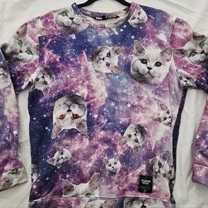 Galaxy Cat Print Sweatshirt